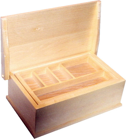 Deep Basswood Box 8 1/2" x 14" x 5 1/8" with removable tray